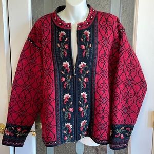 Vintage Icelandic Designs Wool Sweater Jacket EUC